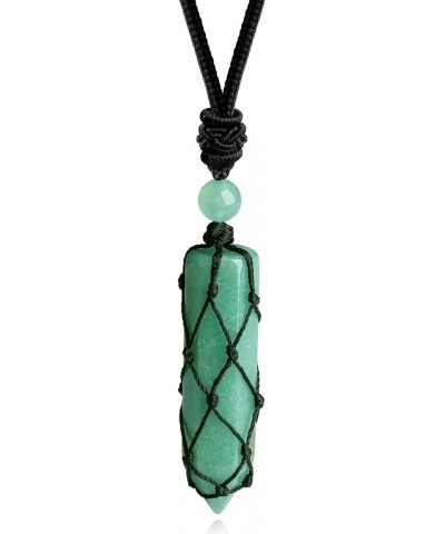 Necklace for Men Hexagonal Mens Necklaces Crystal Necklace for Women Jewelry Gifts for Men Father Green Aventurine $9.71 Neck...