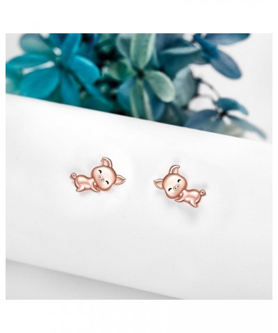 Animal Stud Earrings 925 Sterling Silver Cute Dinosaur/Cat/Pig/Elephant/Tiger/Penguin/Chicken/Hedgehog Earrings Animal Jewelr...