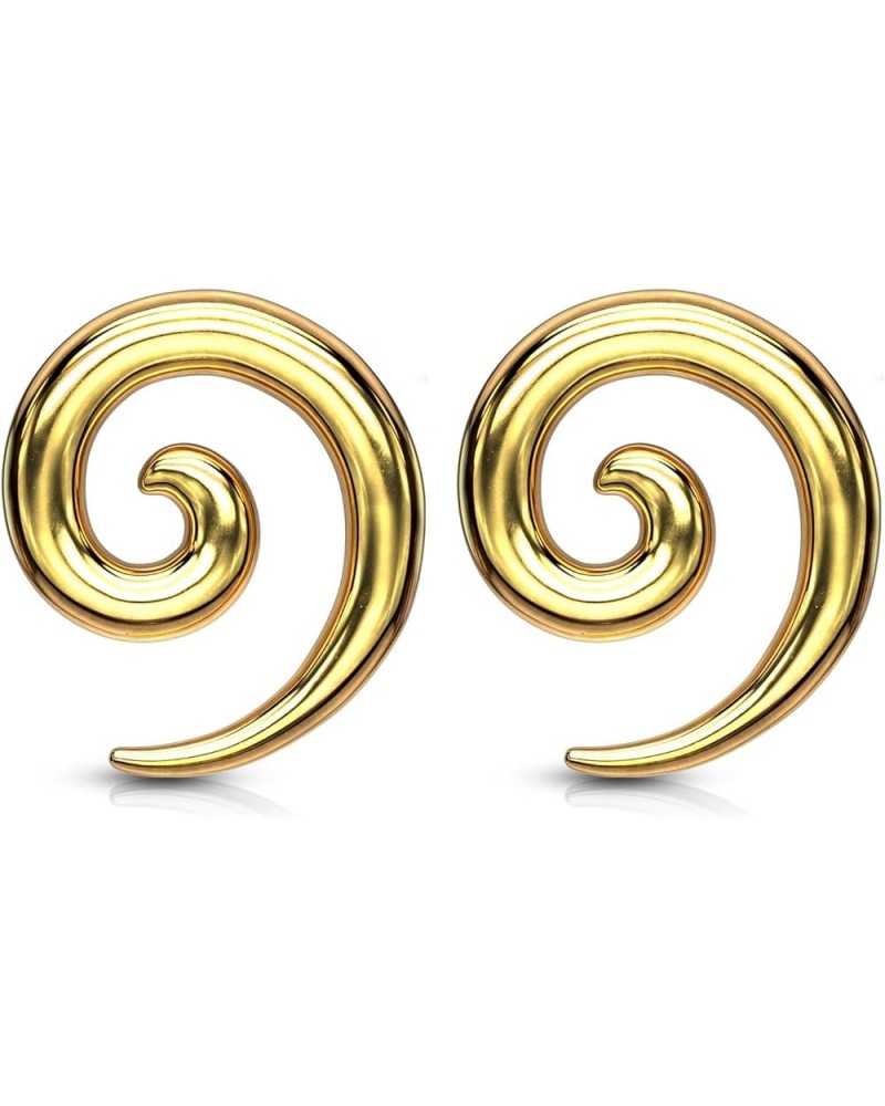 Stainless Steel Spiral Tapers, Sold as a Pair 4mm (6GA) Gold Tone $10.46 Body Jewelry