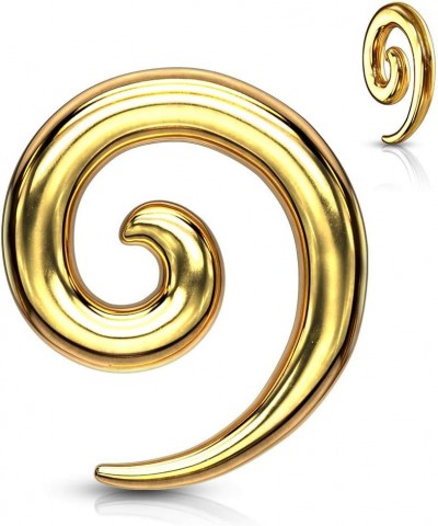 Stainless Steel Spiral Tapers, Sold as a Pair 4mm (6GA) Gold Tone $10.46 Body Jewelry