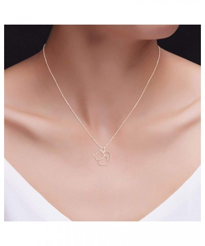 Heart Style Cat Pendant Necklace in 14k Gold Over Sterling Silver rose-gold-plated-silver $20.79 Necklaces