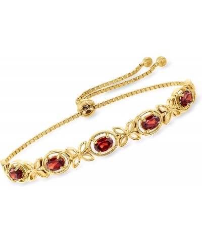 2.50 ct. t.w. Garnet Bolo Bracelet in 18kt Gold Over Sterling $71.05 Bracelets