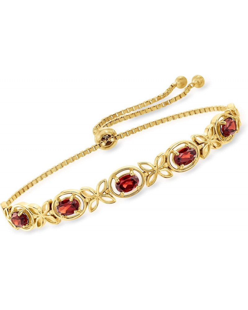 2.50 ct. t.w. Garnet Bolo Bracelet in 18kt Gold Over Sterling $71.05 Bracelets