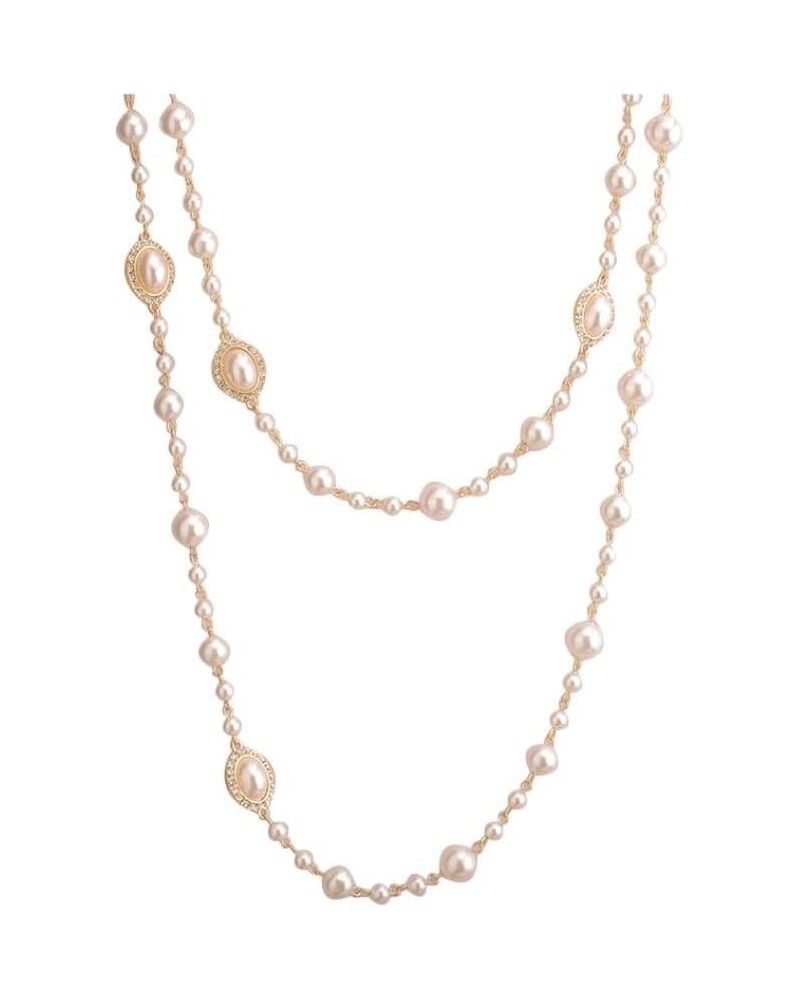 Vintage 1920s Fashion Faux Pearls Beads Long Multi-layer Necklace 7 $16.80 Necklaces