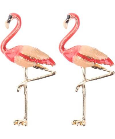 2pcs Flamingo Brooch Pin Bird Pearl Enamel Lapel Pins Animal Pins for Women Girls Corsage Badge Gifts Hawaiian Tropical Party...