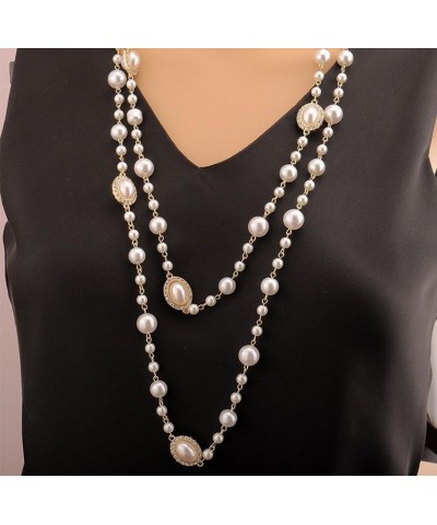 Vintage 1920s Fashion Faux Pearls Beads Long Multi-layer Necklace 7 $16.80 Necklaces