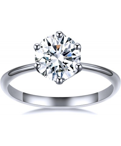 Moissanite Engagement Ring D Color VVS1 Clarity 18K White Gold Plated Brilliant Round Cut 0.5 CT Lab Created Diamond Ring S92...