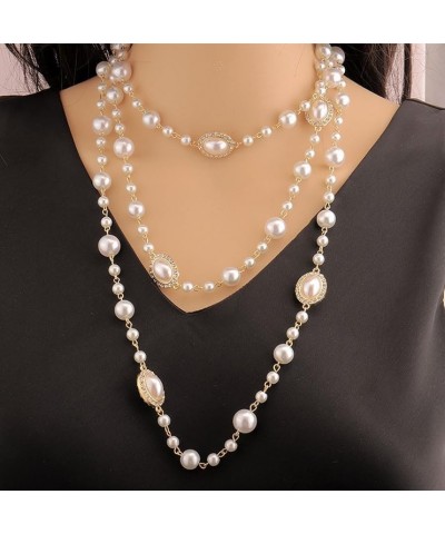 Vintage 1920s Fashion Faux Pearls Beads Long Multi-layer Necklace 7 $16.80 Necklaces