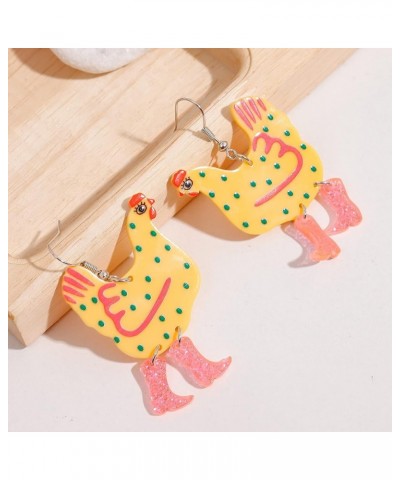 Chicken Earrings for Women Acrylic Boot Big Chicken Earrings Funky Earrings for Women Chicken Earrings for Girls Chick Earrin...