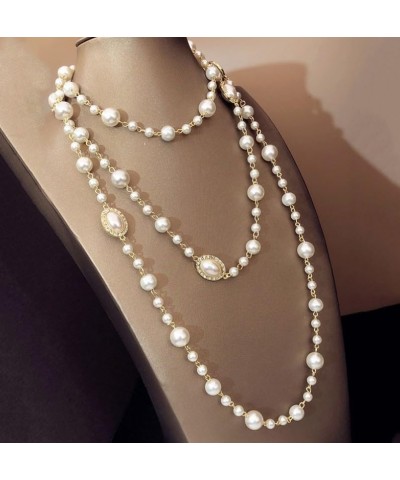 Vintage 1920s Fashion Faux Pearls Beads Long Multi-layer Necklace 7 $16.80 Necklaces