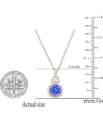 Round White Diamond & Gemstone Ladies Pendant (Silver Chain Included), Available in Various Gemstones & Metal 10K/14K/18K Gol...