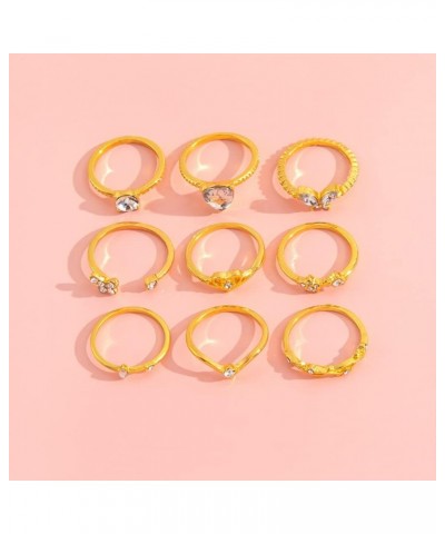 Black Knuckle Rings Set for Women Girls Vintage Stackable Midi Rings Boho Crystal Pearl Sea Wave Finger Ring Pack P $6.83 Rings