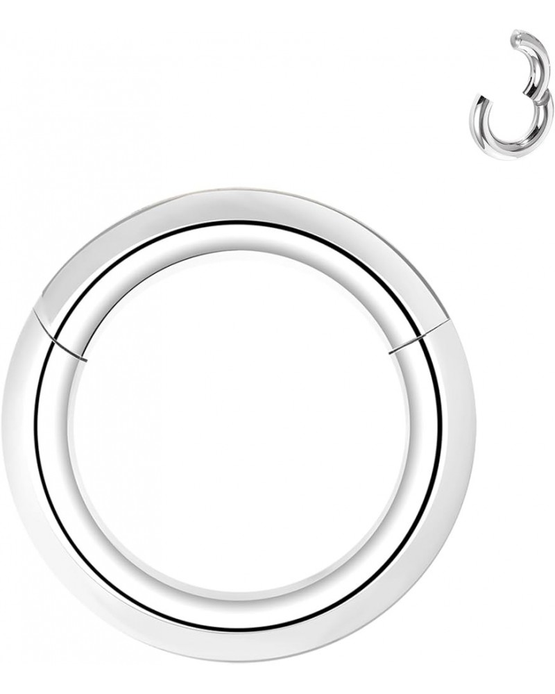 Hinged Segment Clicker PA Ring Spring Action BCR Rings, 2G 4G 6G 8G 10G 12G Septum Nose Rings, Surgical Steel Pierced Body Je...