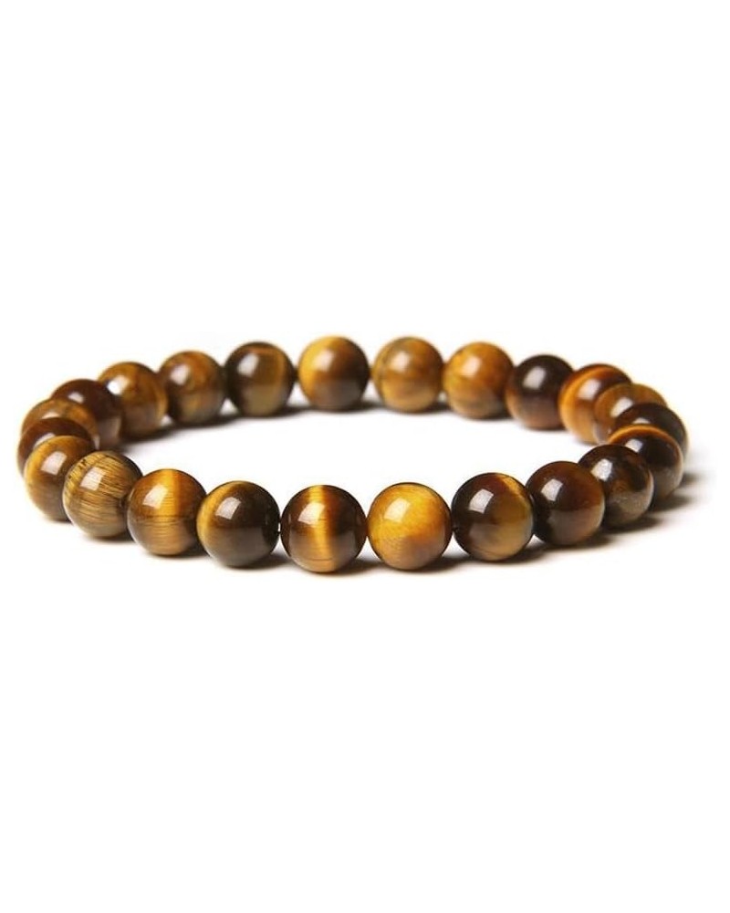 Natural Tiger Eye Bracelet Stress Relief Elastic Yoga Agate Beads Bracelet Bangle for Men Women stype9 $8.63 Bracelets