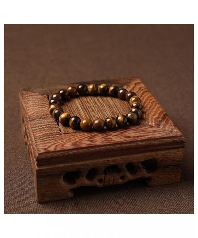 Natural Tiger Eye Bracelet Stress Relief Elastic Yoga Agate Beads Bracelet Bangle for Men Women stype9 $8.63 Bracelets