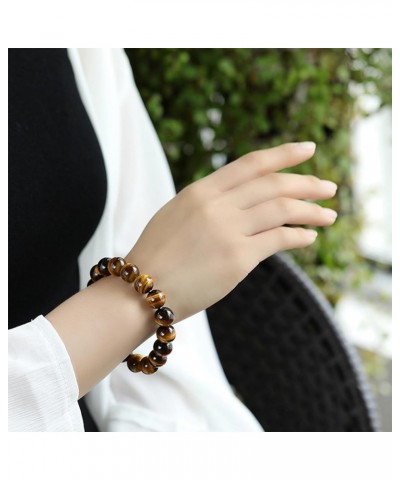 Natural Tiger Eye Bracelet Stress Relief Elastic Yoga Agate Beads Bracelet Bangle for Men Women stype9 $8.63 Bracelets