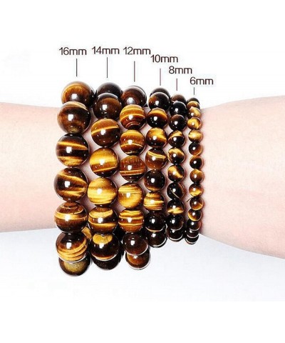 Natural Tiger Eye Bracelet Stress Relief Elastic Yoga Agate Beads Bracelet Bangle for Men Women stype9 $8.63 Bracelets