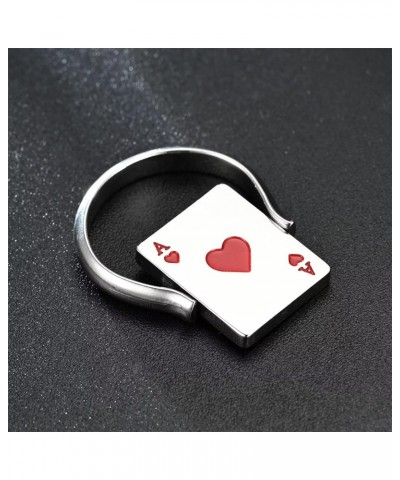 Flippable Heart A Spade A Ring for Men and Women Turnover Poker Card Rings,Stainless Steel Hearts Ace Overturn Spades Ace Sta...