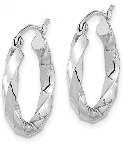 14K Yellow Gold 3mm Twisted Hoop Earrings 10K White Gold - 21mm - 0.83 inch $145.26 Earrings