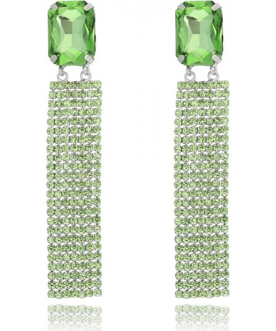 Rhinestone Tassel Drop Statement Dangle Earrings for Women,Elegant Trendy Unique Prom Earrings,Women Jewelry Gifts Green $8.2...