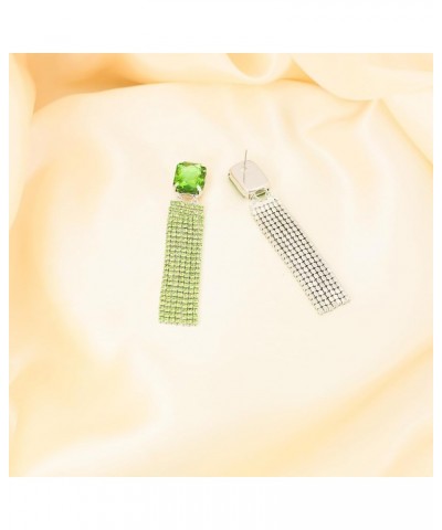 Rhinestone Tassel Drop Statement Dangle Earrings for Women,Elegant Trendy Unique Prom Earrings,Women Jewelry Gifts Green $8.2...