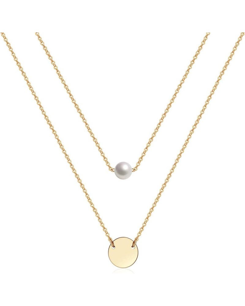 Dainty Gold Layered Bar Neckalce Moon Pendant Lariat Y Necklace 14K Gold Simple Necklace for Women 22-Layered Grit $7.95 Neck...