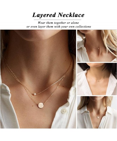 Dainty Gold Layered Bar Neckalce Moon Pendant Lariat Y Necklace 14K Gold Simple Necklace for Women 22-Layered Grit $7.95 Neck...