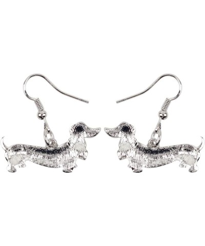 Enamel Alloy Cartoon Dachshund Dog Earrings Pets Drop Dangle Puppy Jewelry for Women Girls Cute Charm Gift Multi $9.51 Earrings