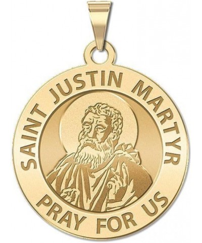 Saint Justin Martyr Religious Medal - 1 Inch Size of a Quarter -Sterling Silver $27.28 Pendants