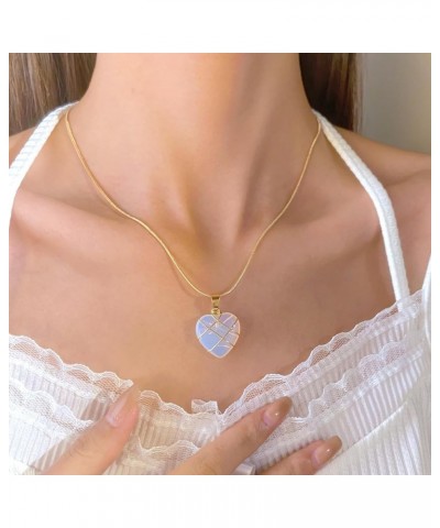 Heart Shaped Moonstone Pendant Necklace - Elegant Princess Costume Jewelry for Women Girls White $4.39 Necklaces