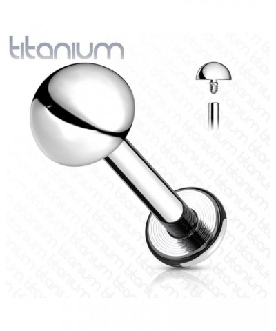 16 Gauge Implant Grade Titanium Internally Threaded Labret with Dome Top (Choose Color) Steel $10.43 Body Jewelry