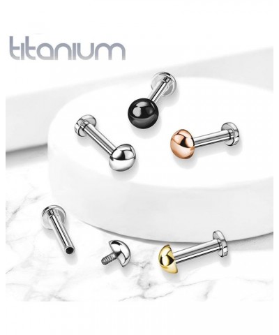 16 Gauge Implant Grade Titanium Internally Threaded Labret with Dome Top (Choose Color) Steel $10.43 Body Jewelry