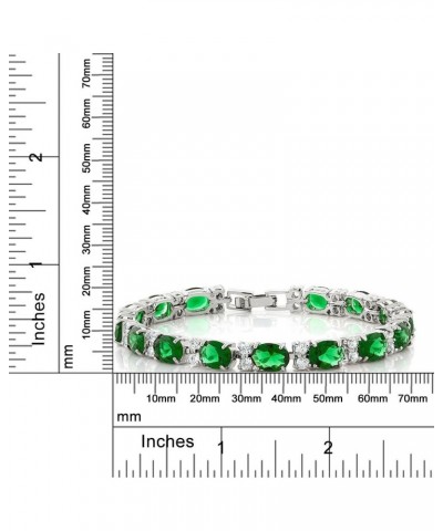 40.00 Ct Oval and Round Green Color Cubic Zirconias CZ Tennis Bracelet For Women 7 Inch $14.99 Bracelets