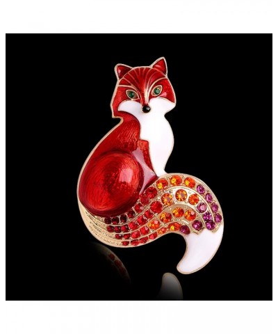 Enamel Pin Brooches Crystal Pin For Women Girls,Brooch Pin Fox Shape Exquisite Men Women Cartoon Long Lasting Lapel Brooch Cl...