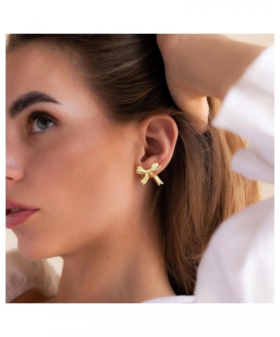 Ribbon Bow Stud Earrings Gold Stud Earrings for women jewelry Gift Style 3 $8.69 Earrings