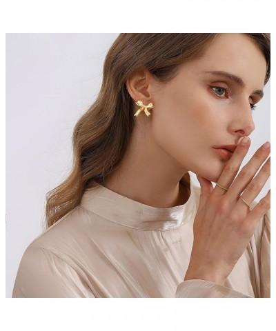 Ribbon Bow Stud Earrings Gold Stud Earrings for women jewelry Gift Style 3 $8.69 Earrings