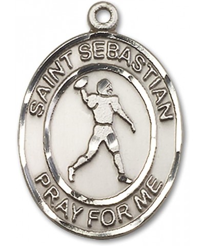 Sterling Silver Sport Medal St. Sebastian | Football 2 $34.03 Necklaces