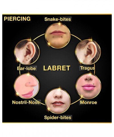 3PCS Steel Internally Threaded Lip Ring Studs 16g 5/16 8mm 3mm Crystal Helix Earrings Monroe Piercing Jewelry See More Colors...