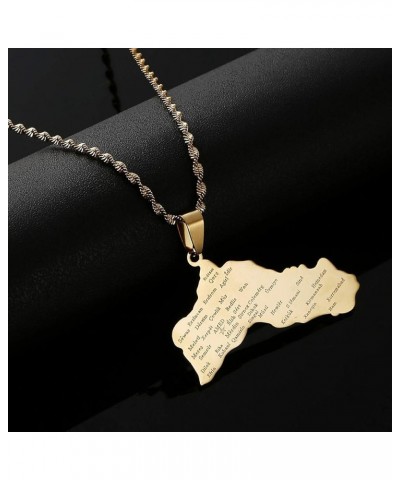 Stainless Steel Gold Color Kurdistan Map Pendant Necklace Kurdish Flag Map Chain Jewelry Gold $7.02 Necklaces