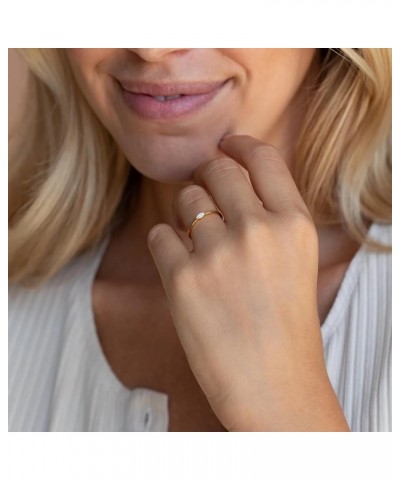 18K Gold Dainty Band White Oval Opal Stone Ring for Women Gift for Her 6 02-Eloise $11.80 Rings