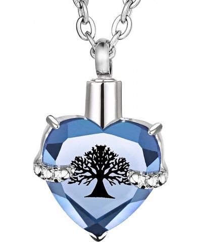 Tree of Life Birthstone Love Heart Memorial Keepsake Cremation Jewelry for Ashes Urn Pendant Necklace December $10.52 Necklaces