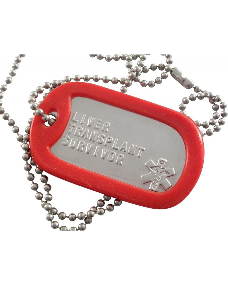 Liver Transplant Survivor Medical ID Alert Necklace with Star of Life Stainless Steel $11.75 Necklaces