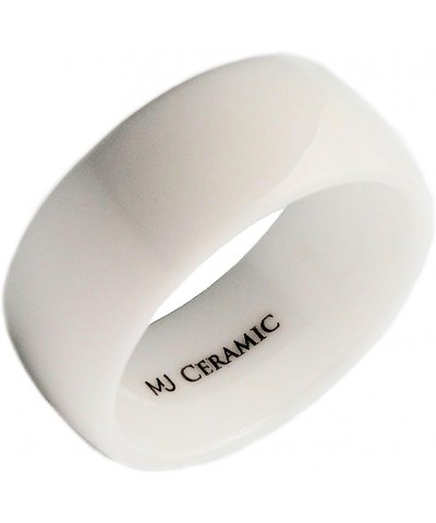 Ceramic Wedding Band Classic High Polished Ring Varying Colors and Widths to Choose From White-10mm $12.71 Others