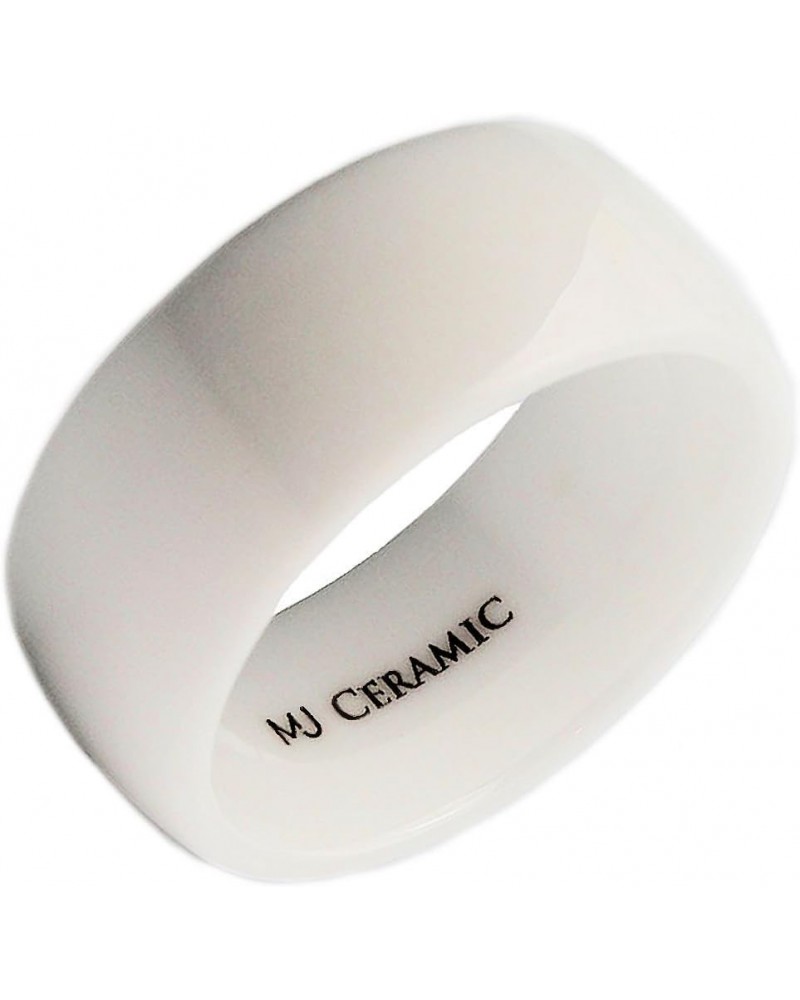 Ceramic Wedding Band Classic High Polished Ring Varying Colors and Widths to Choose From White-10mm $12.71 Others