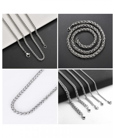 3 PCS Men's Necklaces Square Rolo Chain Necklace 2.5-5mm 20-28In Stainless Steel Round Box Necklace for Men Women Jewelry 20....