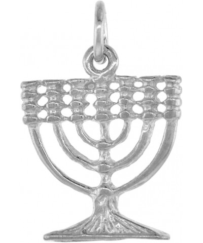 3/4 inch Small Sterling Silver Menorah Pendant Necklace for Women and Men 17mm wide 16-30 inch With No Chain $12.58 Pendants