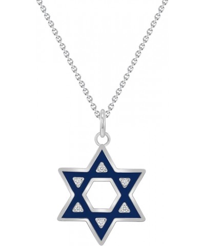 Jewish Star of David Diamond Pendant Necklace in Solid 14k Gold, Made in America Small 16" Necklace White Gold $116.10 Necklaces