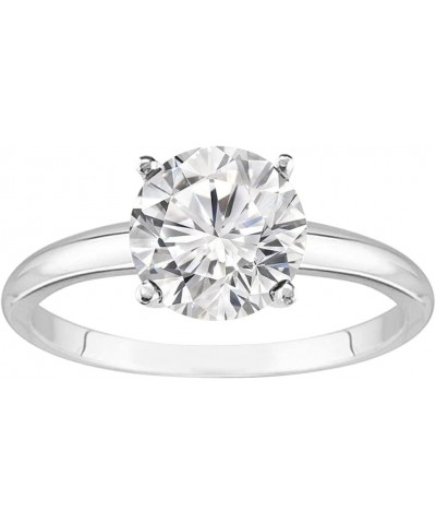 1 to 4 Carat Lab Grown 4 Prong Solitaire Round Cut IGI CERTIFIED Diamond Engagement Rings H-I Color VS2-SI1 Clarity 9 Platinu...