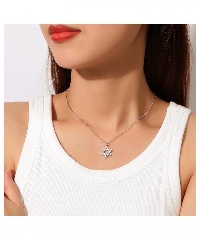 925 Sterling Silver Matte Brush Star of David Pendant Necklace 18 inch Silver Sterling Silver $10.40 Necklaces