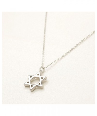 925 Sterling Silver Matte Brush Star of David Pendant Necklace 18 inch Silver Sterling Silver $10.40 Necklaces